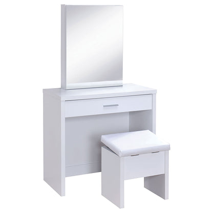 Walsh - Makeup Vanity Table With Mirror And Stool - White