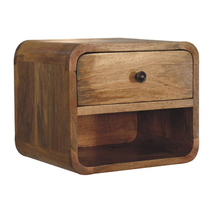 Mini Floating Open Bedside - Oak