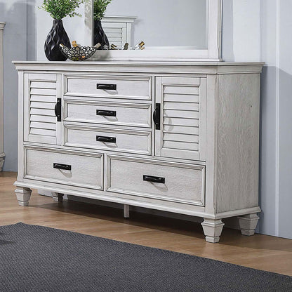Lockeford - 5 Drawer Dresser With Side Cabinets - White