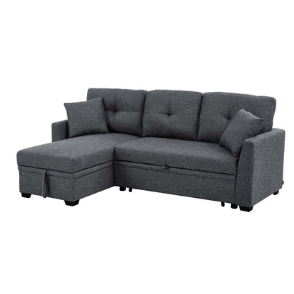 Upholstered Sectional & Pull Out Bed And Chaise Storage
