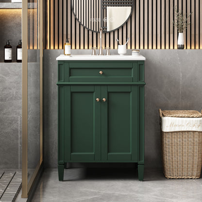 Bathroom Vanity With 2 Doors And Tip Out Drawer, Soft Closing Hinges