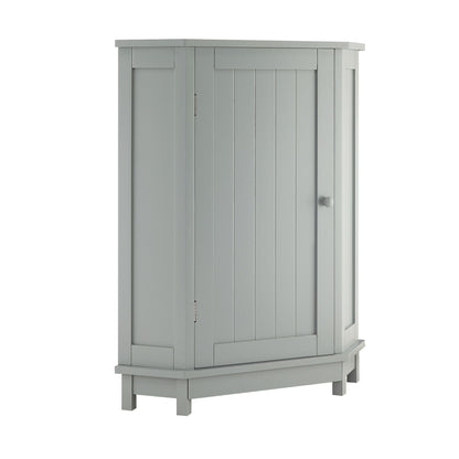 Triangle Corner Bathroom Cabinet With Adjustable Shelf, Storage Unit - Gray