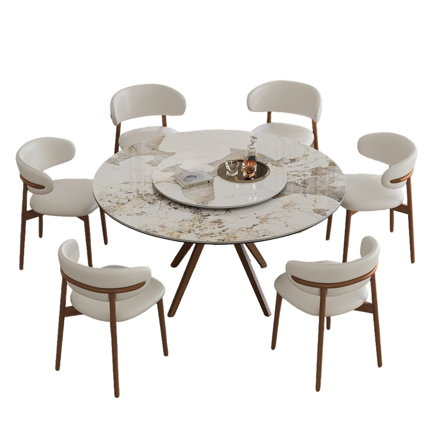 Modern Sintered Stone Dining Table Set With Chairs