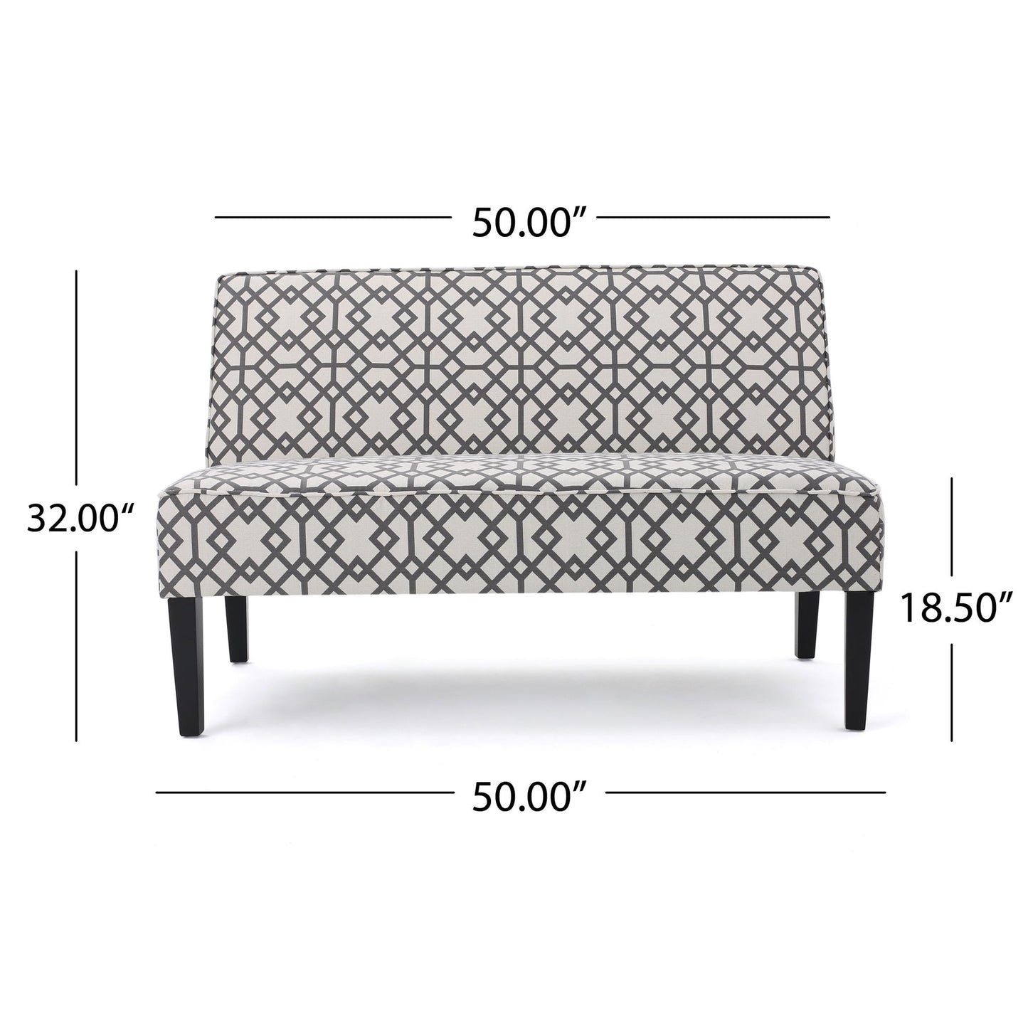 Contemporary Loveseat With Upholstered Fabric And Birch Wood Legs - Gray