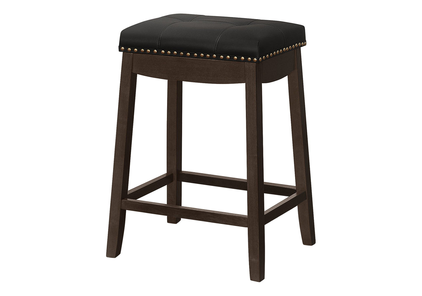 Bar Stool Counter Height, Saddle Seat, Transitional (Set of 2)