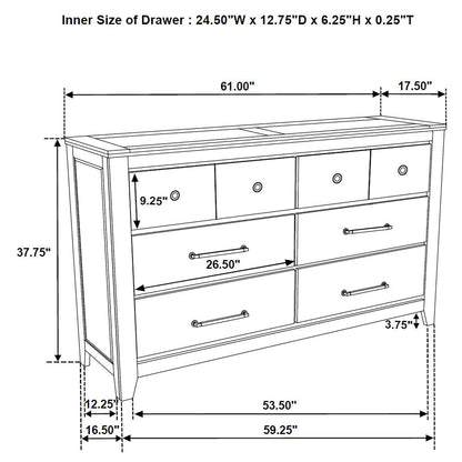 Pelton - 6 Drawer Dresser - Oak