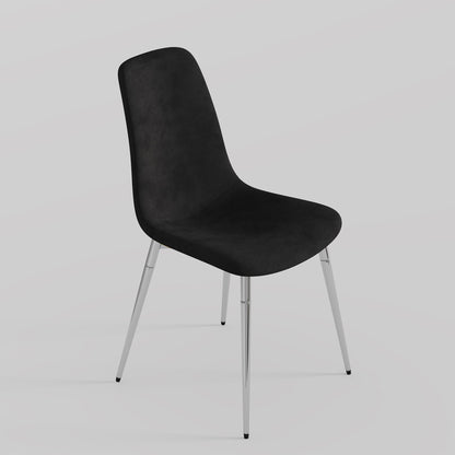 Dining Chairs, Upholstered Armless Accent Chairs, Classical Appearance And Metal Legs (Set of 4)