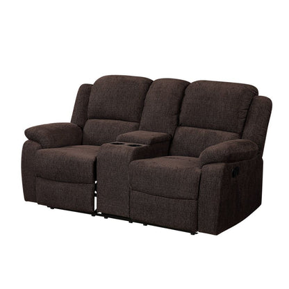 Madden - Motion Loveseat With Console - Brown Chenille