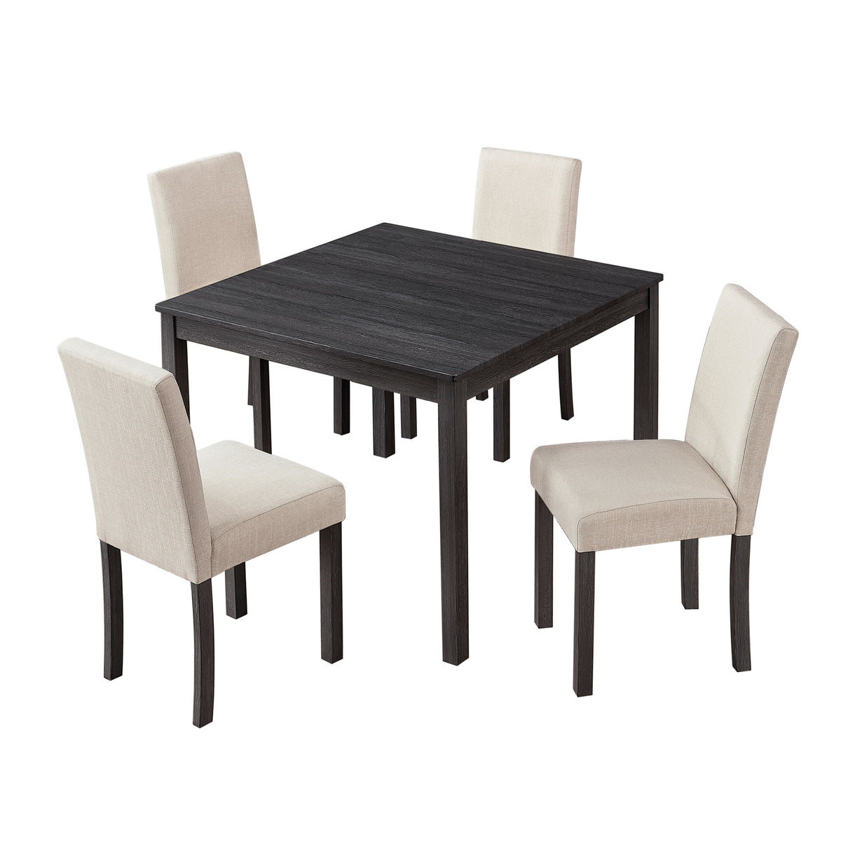5 Piece Dining Table Set For 4, Small Kitchen Table With 4 Fabric Chairs