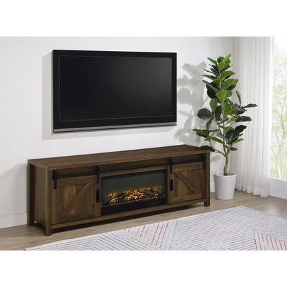Clover - Fireplace TV Stand - Brown