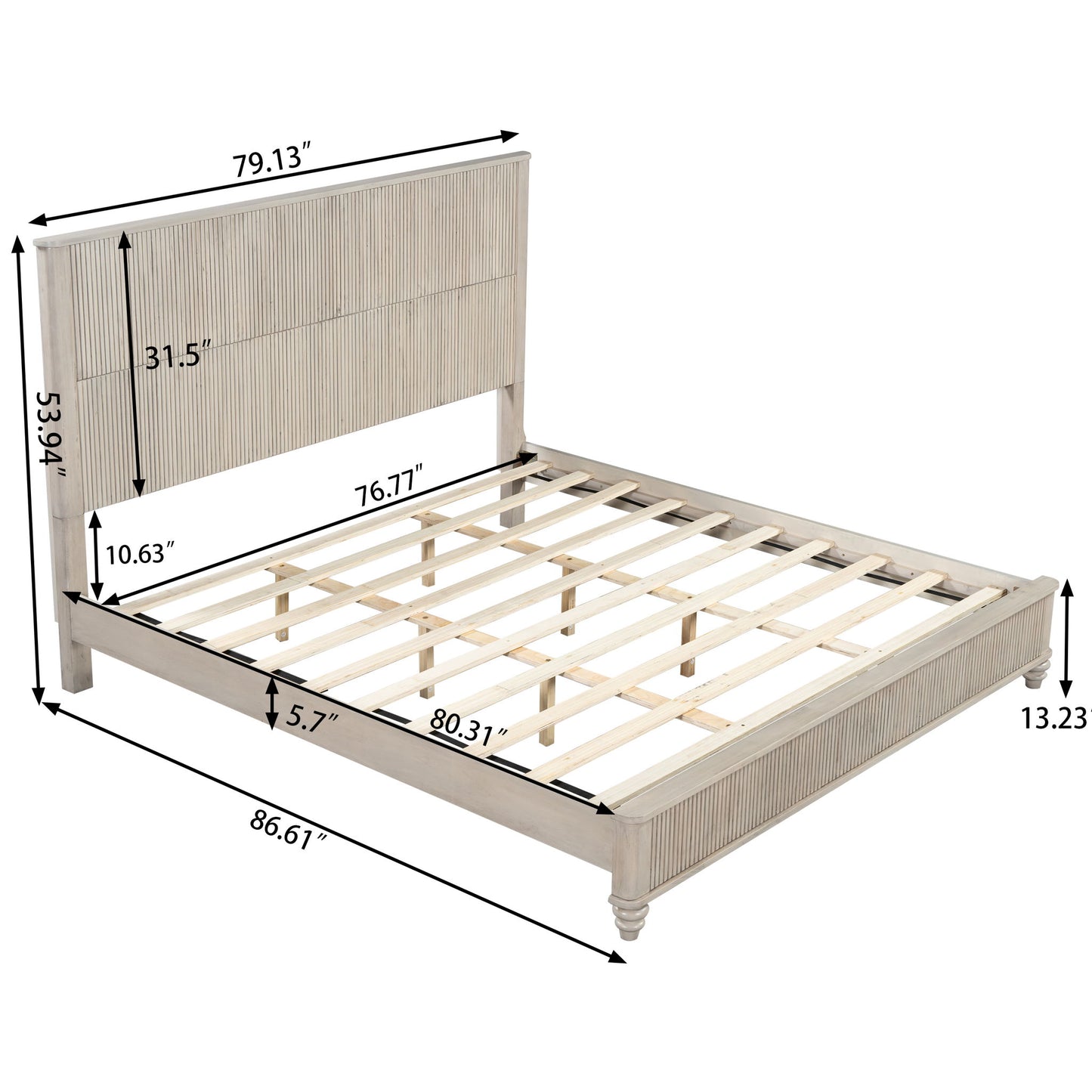 Platform Bed Frame With Tall Headboard