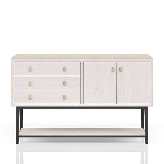 Server With Metal Base - White