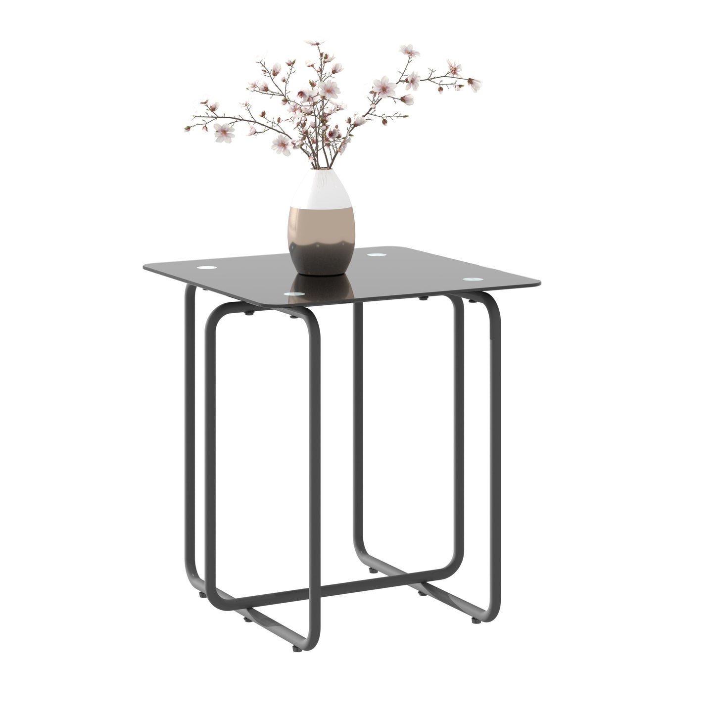 Modern Tempered Glass Coffee Table End Table Side Table For Living Room, Bedroom