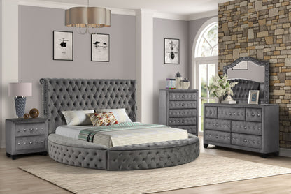 King 5 Piece Bedroom Set Made - Gray