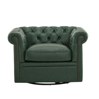 Chesterfield Style Swivel Club Chair With Button Tufted