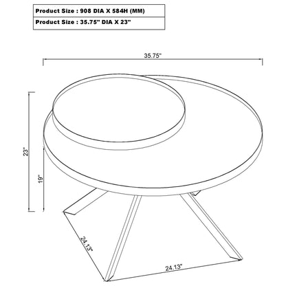 Shayne - Round Top Coffee Table With 2 Tier Design
