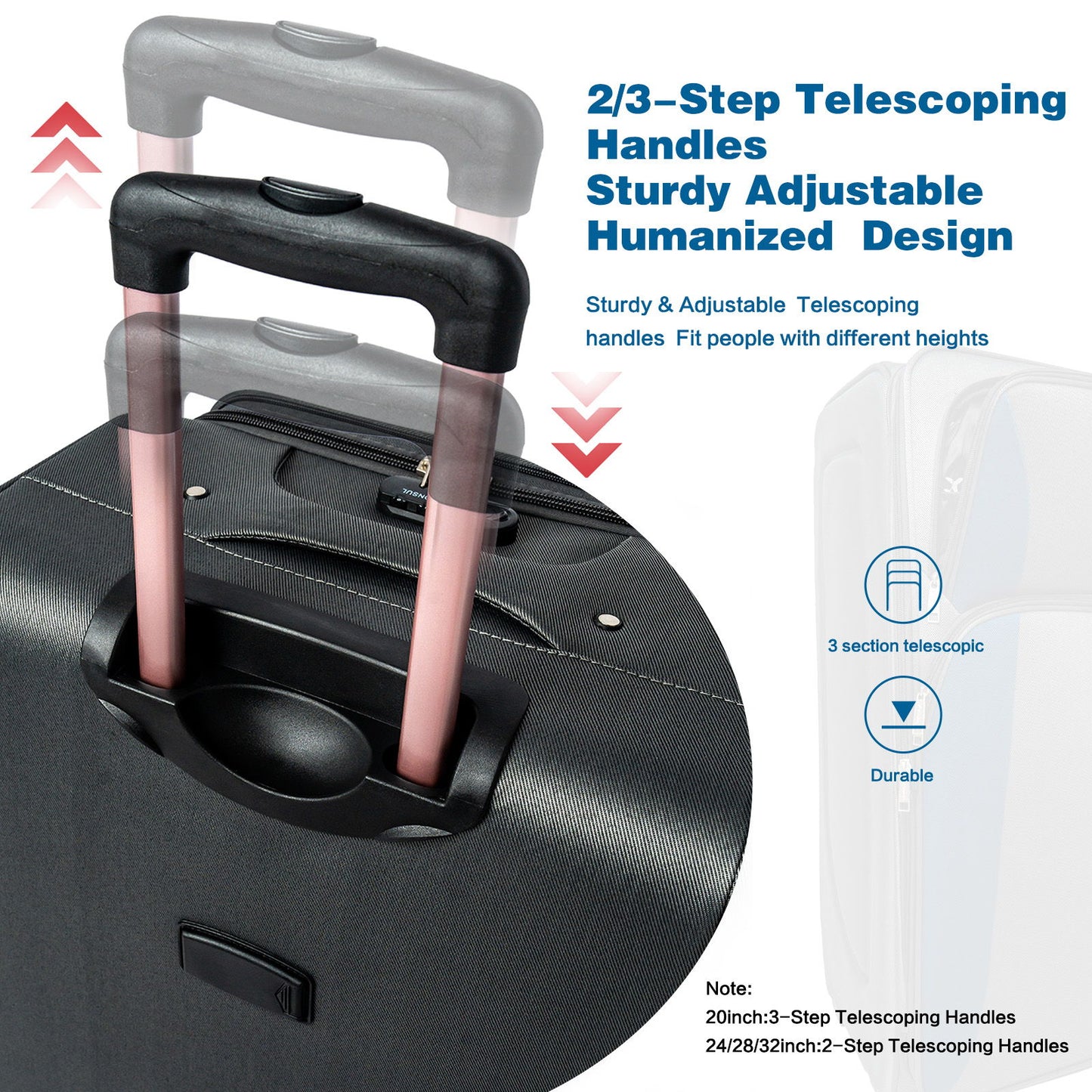 4 Piece Set Softshell Luggage