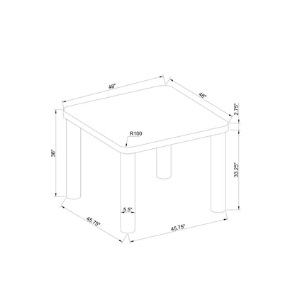 Square Frame Dining Table - Gray