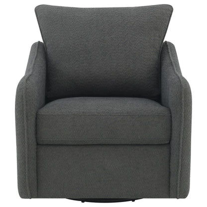 Madia - Upholstered Sloped Arm Swivel Glider Chair - Charcoal