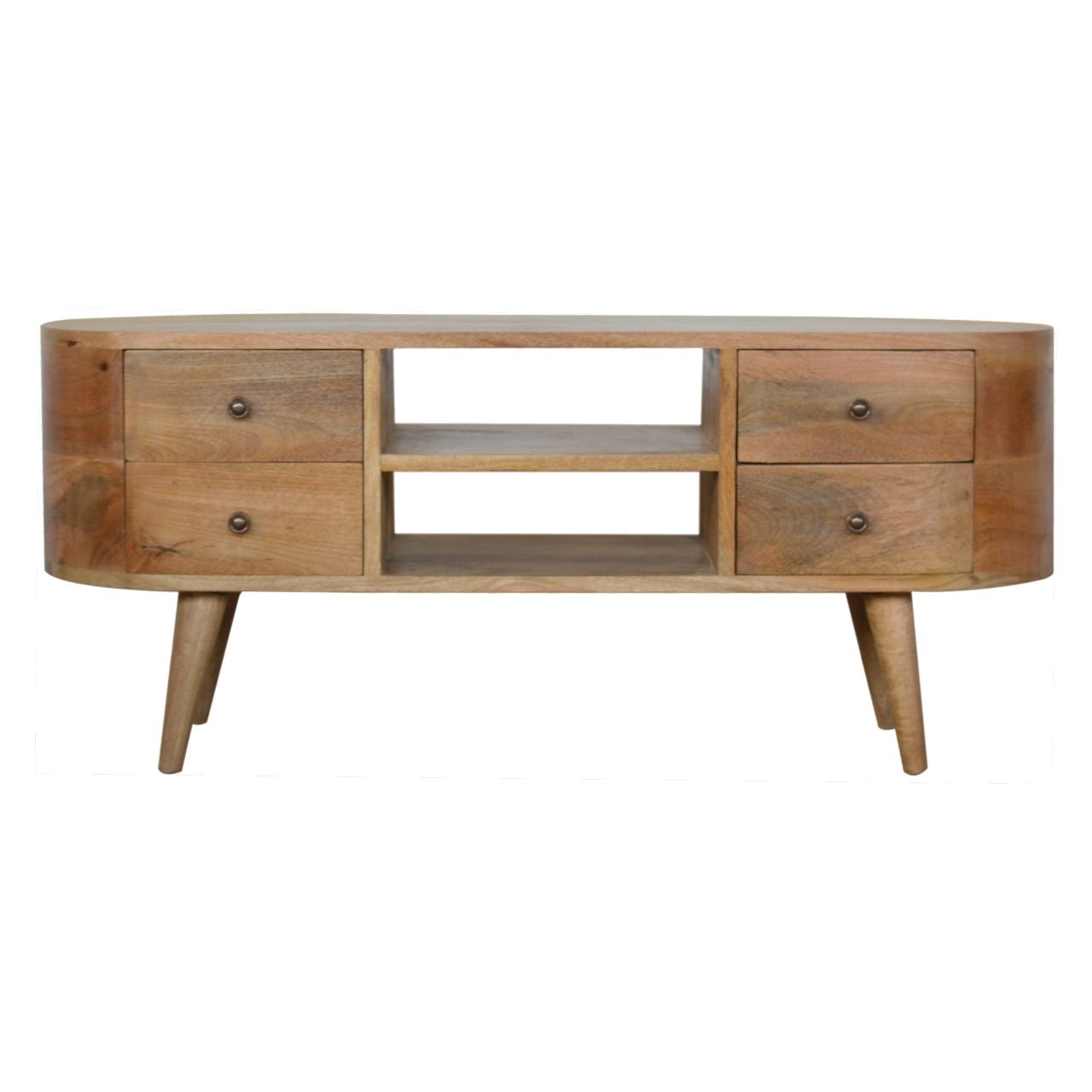 Rounded Entertainment Unit - Oak