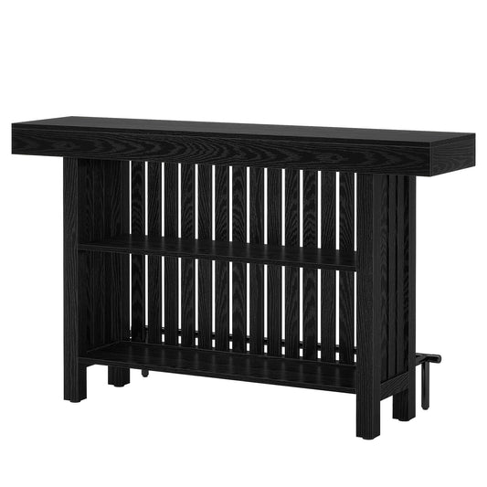 2 Tier Mini Bar Table For Kitchen - Black