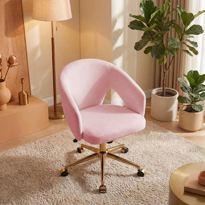 Ty - Office Adjustable Swivel Chair With Lumbar Support - Pink