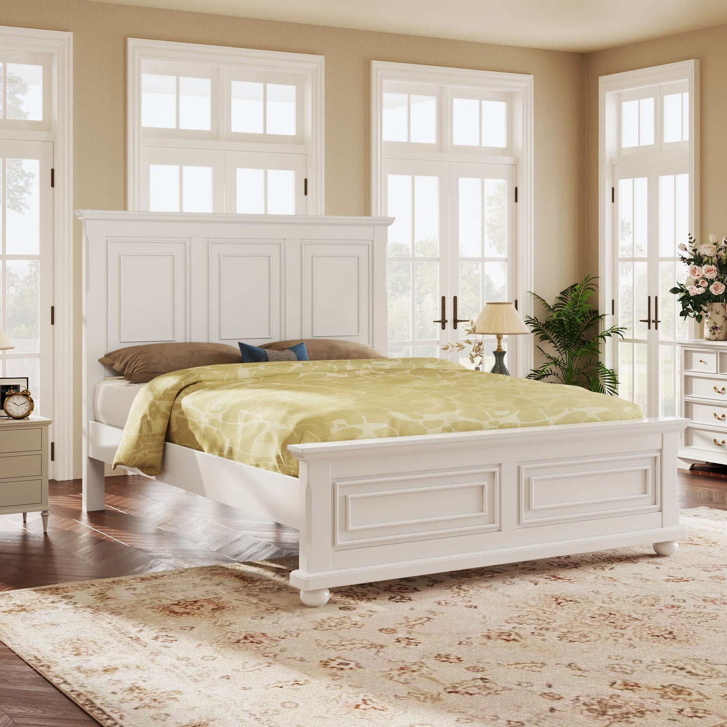 Vintage Tall Headboard Bed