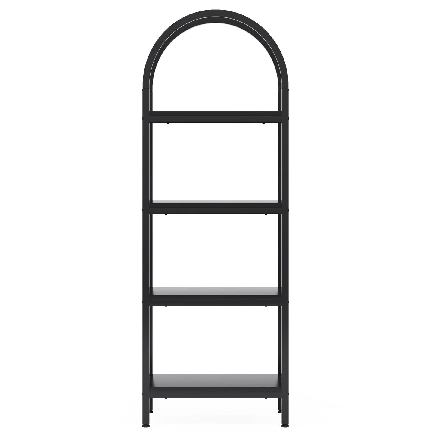 Industrial 4 Tier Open Bookshelf With Curved Top