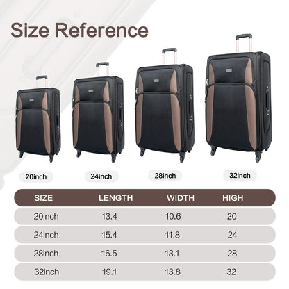 4 Piece Set Softshell Luggage