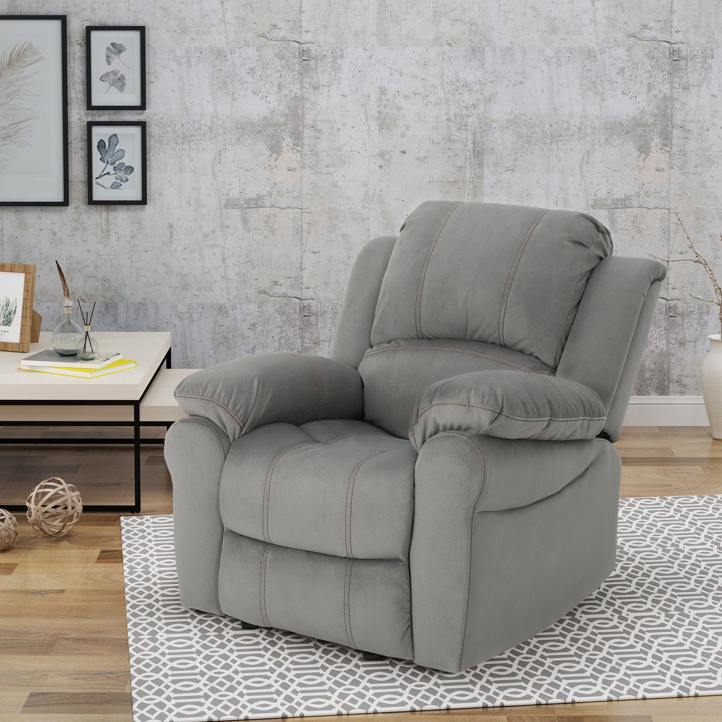 Wide Manual Glider Standard Recliner - Gray