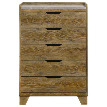 Henderson - 5-Drawer Bedroom Chest Of Drawers - Medium Oak