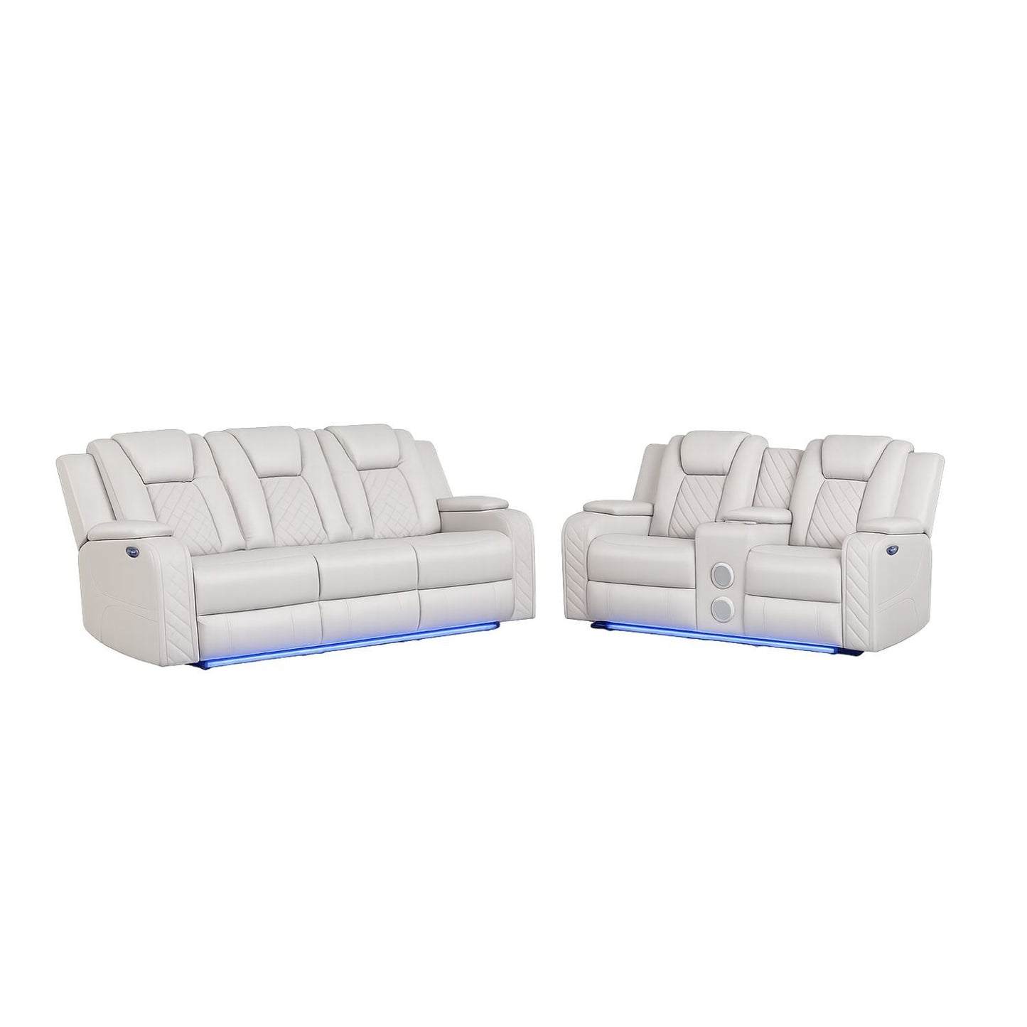 Benz - Power Recliner Set With LED Lighting And USB Charging