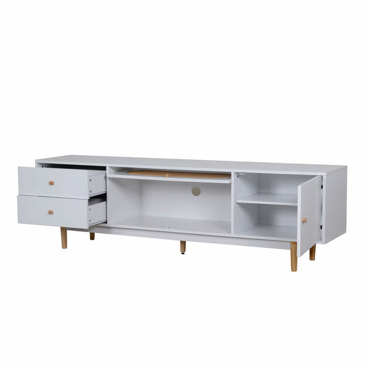 70" TV Stand With Drawers - White