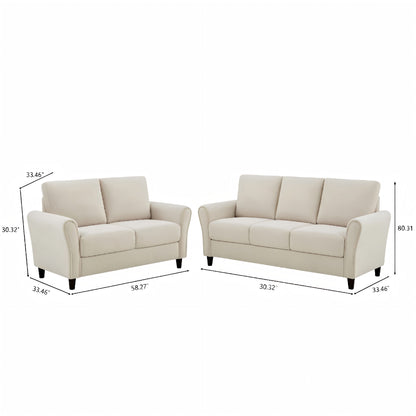 Patricia - 2 Piece Sofa Set - Ivory