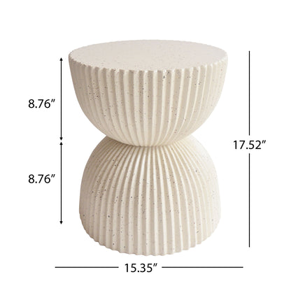 Side Table With Speckled Ribbed Texture