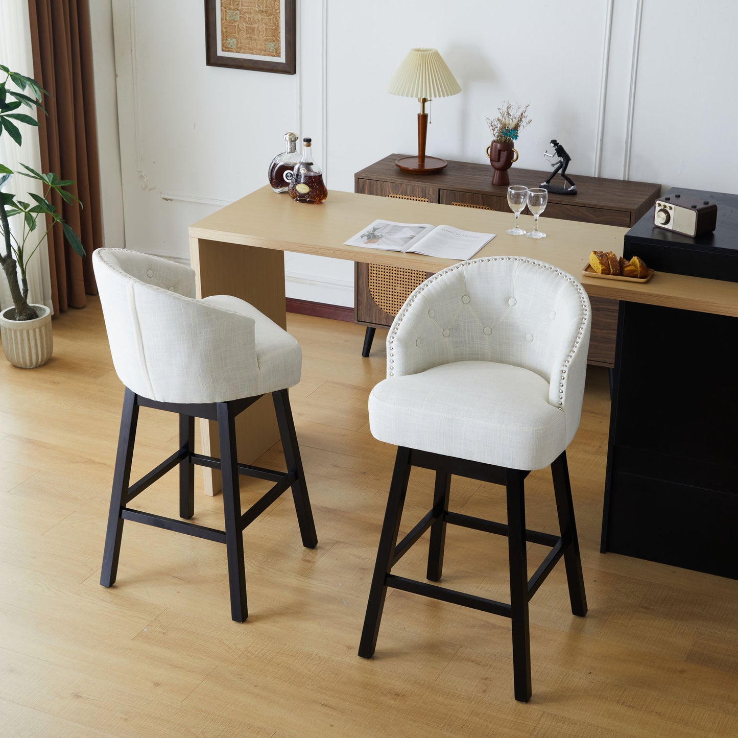 360 Degree Rotation Swivel Counter Stools (Set of 2)