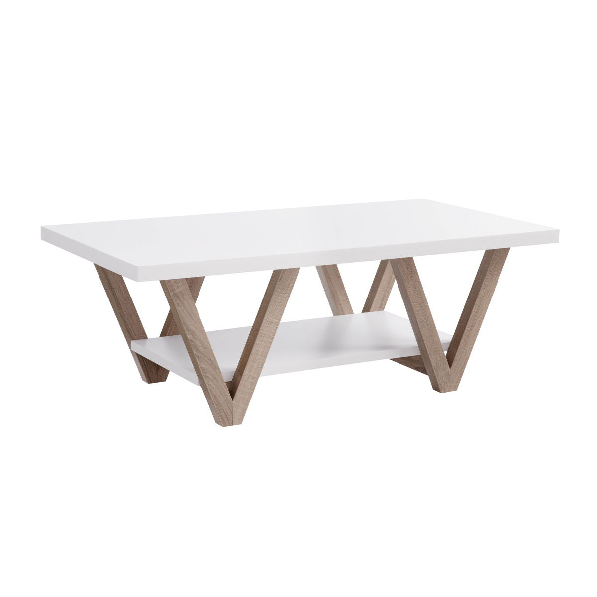 Coffee End Table (Set of 2) - White / Dark Taupe