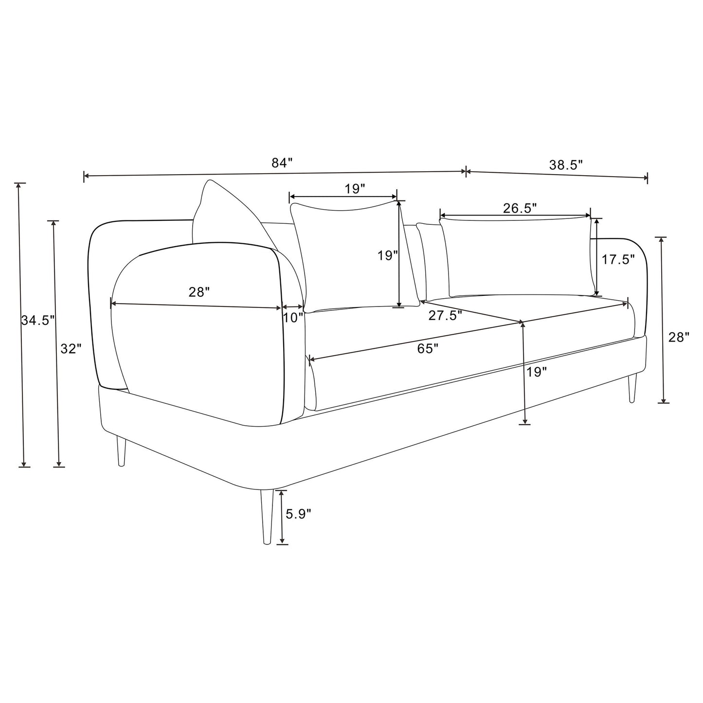 Repley - Track Arm Sofa