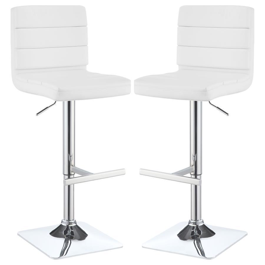 Bianca - Square Upholstered Adjustable Bar Stools (Set of 2)