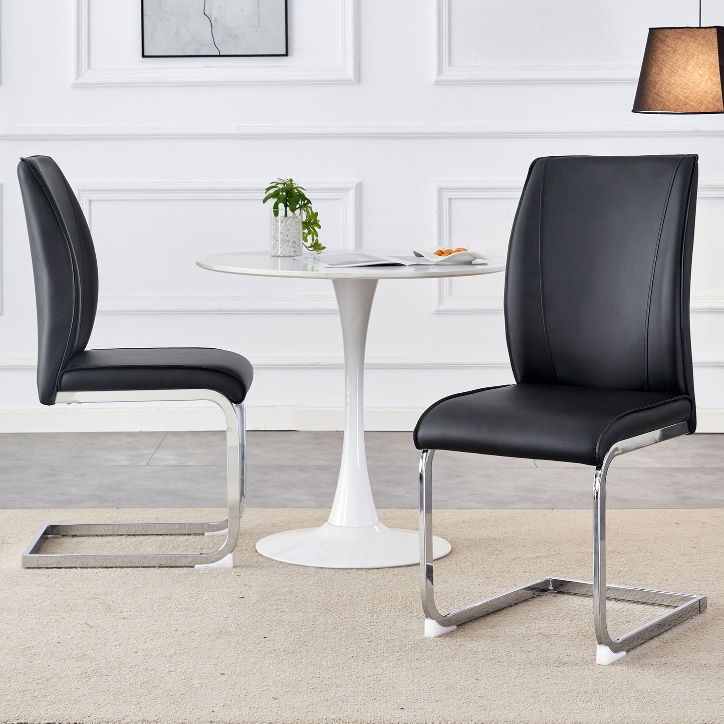Luxury Simple Arch High Resilience Dining Chair With Arched Leg