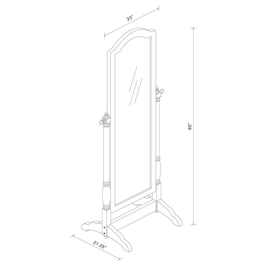 Cabot - Wood Adjustable Length Cheval Mirror