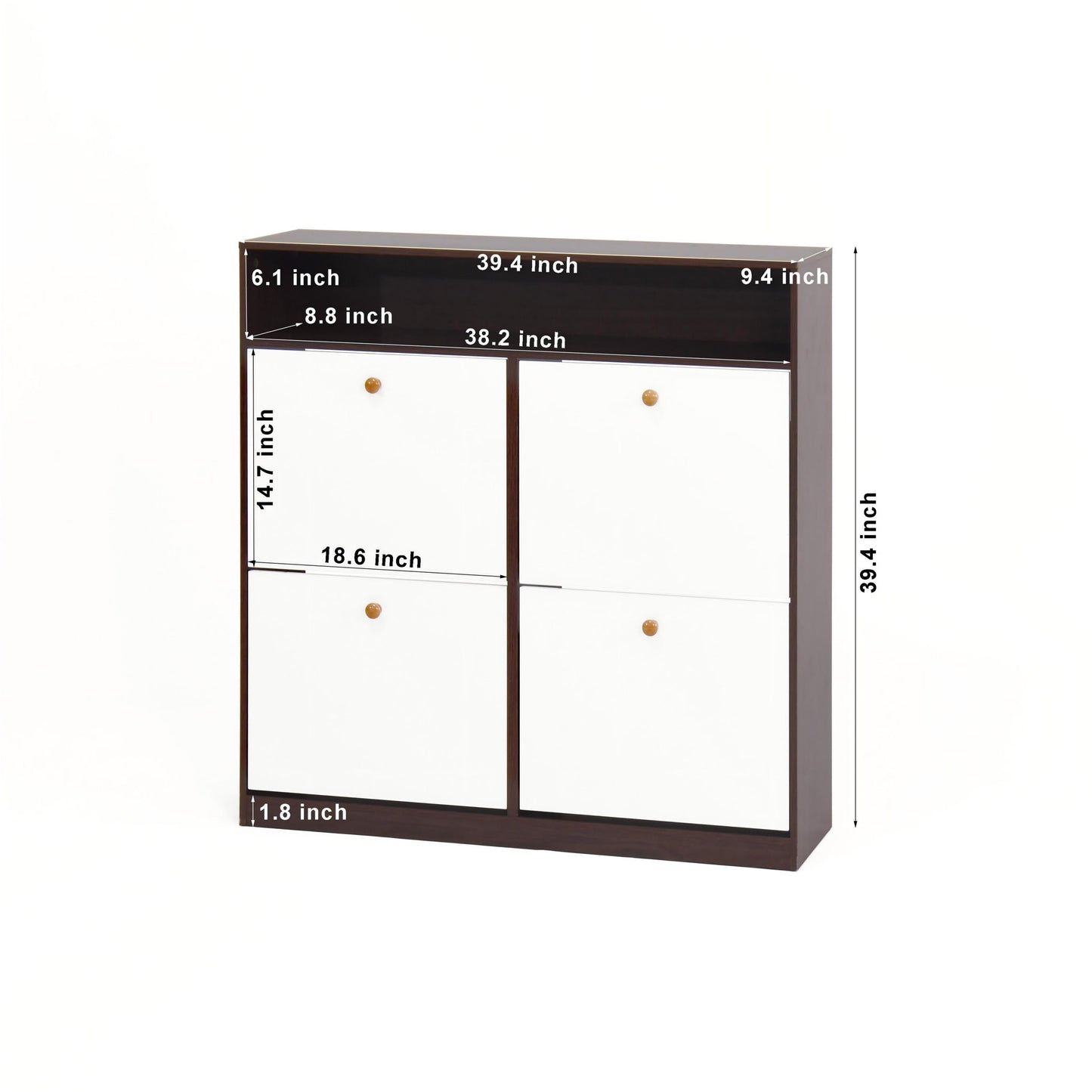 Modern Freestanding Shoe Storage Cabinet With 4 Flip Drawers