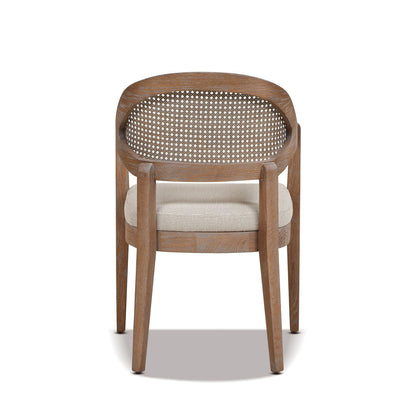 Americana - Mid-Century Modern Cane Back Dining Chair Textured Weave - Taupe Beige