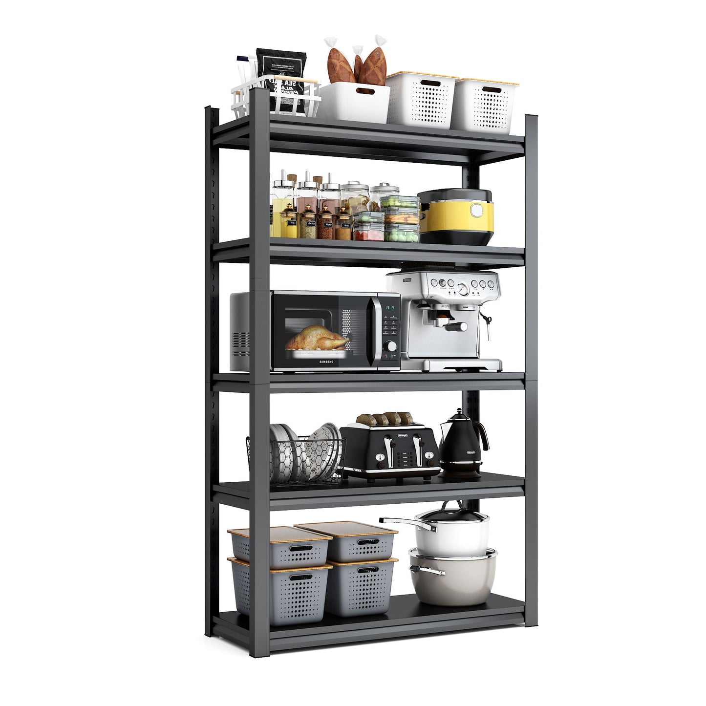 Industrial Heavy Duty Metal Garage Shelving Unit, Adjustable Storage Rack