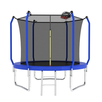 Trampoline With Basketball Hoop, Astm Approved Reinforced Type Outdoor Trampoline With Enclosure Net