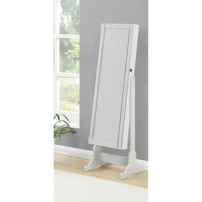 Rosalba - Jewelry Cheval Mirror With Tilting Full Length Mirror And Hidden Storage - Light Gray