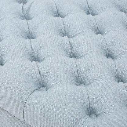 Hayes - Contemporary Armed Storage Bench With Rolled Arms And Button Tufting