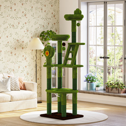 Cactus Cat Tree With Transparent Capsule