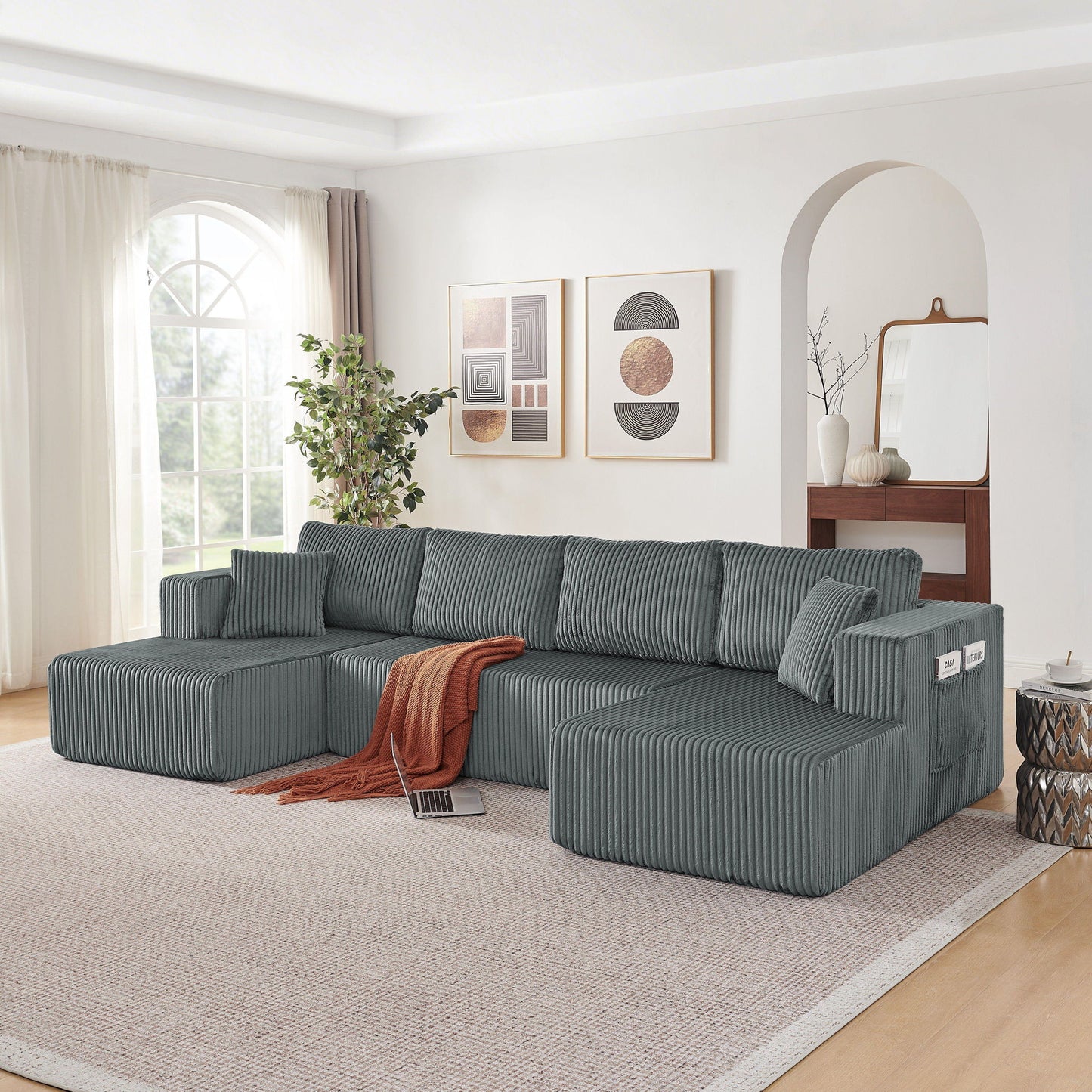 U - Shaped Modular Sectional Sofa For Living Room