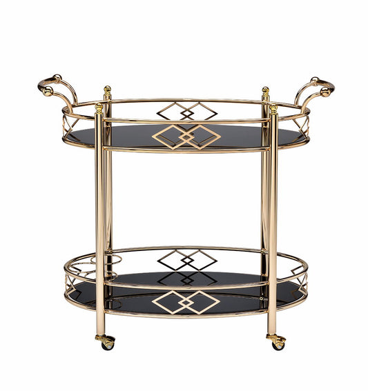 Ottesen - Glass Serving Cart - Black / Gold